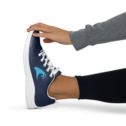 Women’s Navy Blue Athleisure Sneakers with Aqua Epic Wave Logo – Extremely Stoked® Surf Style Shoes