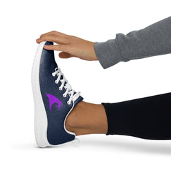 Women’s Navy Blue Athleisure Sneakers with Purple Epic Wave Logo – Extremely Stoked® Surf Style Shoes