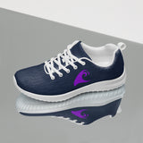 Women’s Navy Blue Athleisure Sneakers with Purple Epic Wave Logo – Extremely Stoked® Surf Style Shoes