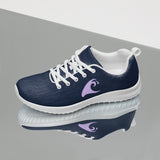 Women’s Navy Blue Athleisure Sneakers with Lavender Epic Wave Logo – Extremely Stoked® Surf Style Shoes
