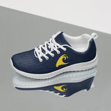 Women’s Navy Blue Athleisure Sneakers with Yellow Epic Wave Logo – Extremely Stoked® Surf Style Shoes