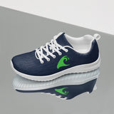 Women’s Navy Blue Athleisure Sneakers with Lime Green Epic Wave Logo – Extremely Stoked® Surf Style Shoes