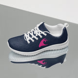 Women’s Navy Blue Athleisure Sneakers with Hot Pink Epic Wave Logo – Extremely Stoked® Surf Style Shoes