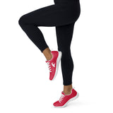 Women’s Red Athleisure Sneakers with White Epic Wave Logo – Extremely Stoked® Surf Style Shoes
