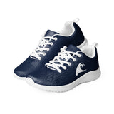 Women’s Navy Blue Athleisure Sneakers with White Epic Wave Logo – Extremely Stoked® Surf Style Shoes