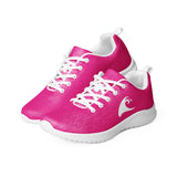 Women’s Hot Pink Athleisure Sneakers with White Epic Wave Logo – Extremely Stoked® Surf Style Shoes