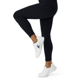 Women’s White Athleisure Sneakers with Navy Blue Epic Wave Logo – Extremely Stoked® Surf Style Shoes