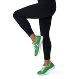 Women’s Green Athleisure Sneakers with White Epic Wave Logo – Extremely Stoked® Surf Style Shoes