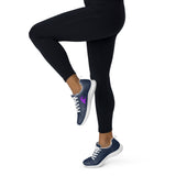 Women’s Navy Blue Athleisure Sneakers with Purple Epic Wave Logo – Extremely Stoked® Surf Style Shoes
