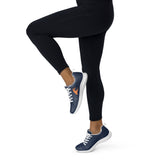 Women’s Navy Blue Athleisure Sneakers with Orange Epic Wave Logo – Extremely Stoked® Surf Style Shoes