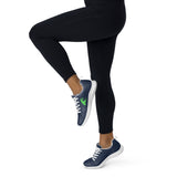 Women’s Navy Blue Athleisure Sneakers with Lime Green Epic Wave Logo – Extremely Stoked® Surf Style Shoes