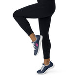 Women’s Navy Blue Athleisure Sneakers with Hot Pink Epic Wave Logo – Extremely Stoked® Surf Style Shoes