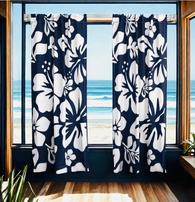 Hawaiian &amp; Surf-Inspired Window Curtains – Extremely Stoked® Eco Luxe Beach Home Decor Collection