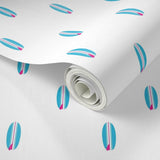 Aqua Blue and Hot Pink Classic Mini Size Surfboards Wallpaper - Extremely Stoked