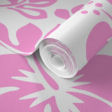 SOFT PINK HIBISCUS AND HAWAIIAN FLOWERS WALLPAPER