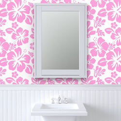 SOFT PINK HIBISCUS AND HAWAIIAN FLOWERS WALLPAPER