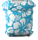 Aqua Blue & White Hawaiian Flowers Duvet Cover – Large Scale – Extremely Stoked® Eco Luxe Beach Bedding