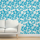 aqua blue hawaiian hibiscus flowers wallpaper