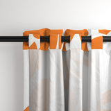 Orange Hawaiian Flowers on White Window Curtains - Extremely Stoked® Eco Beach Luxe Collection - Large Scale