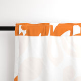Orange Hawaiian Flowers on White Window Curtains - Extremely Stoked® Eco Beach Luxe Collection - Large Scale