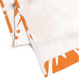 Orange Hawaiian Flowers on White Window Curtains - Extremely Stoked® Eco Beach Luxe Collection - Large Scale