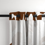 Chocolate Brown Hawaiian Flowers on White Window Curtains - Extremely Stoked® Eco Beach Luxe Collection - Large Scale