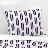 navy blue and pink surfboards sheet set