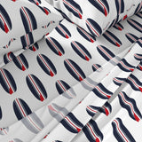 Red, White and Blue Classic USA Surfboards Sheet Set from Surfer Bedding™️ Medium Scale - Extremely Stoked