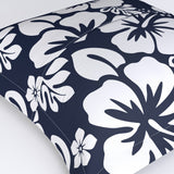 Navy Blue and White Hawaiian Flowers Euro Pillow Sham – Extremely Stoked® Eco Beach Luxe Collection