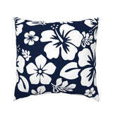 Navy Blue and White Hawaiian Flowers Euro Pillow Sham – Extremely Stoked® Eco Beach Luxe Collection