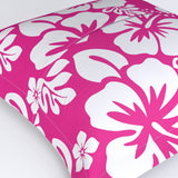 Hot Pink and White Hawaiian Flowers Euro Pillow Sham – Extremely Stoked® Eco Beach Luxe Collection