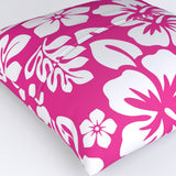 Hot Pink and White Hawaiian Flowers Euro Pillow Sham – Extremely Stoked® Eco Beach Luxe Collection