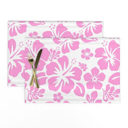 Soft Pink Hawaiian Flowers Placemats - Extremely Stoked