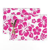 Hot Pink Hawaiian Flowers Placemats - Extremely Stoked