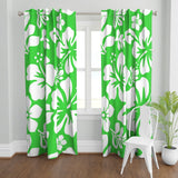 Lime Green & White Hawaiian Flowers Duvet Cover – Large Scale – Extremely Stoked® Eco Luxe Beach Bedding