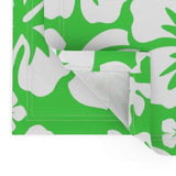White Hawaiian Flowers on Lime Green Placemats - Extremely Stoked