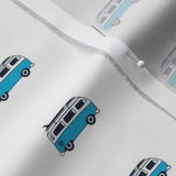 aqua blue surf bus fabric swatch