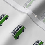 Green Classic Surf Bus with Blue Surfboard Sheet Set