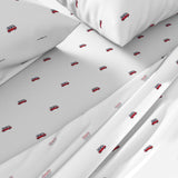 Red, White and Blue Classic Surf Bus Sheet Set from Surfer Bedding™️