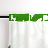 Fresh Green Hawaiian Flowers on White Window Curtains - Extremely Stoked® Eco Beach Luxe Collection - Large Scale