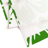 Fresh Green Hawaiian Flowers on White Window Curtains - Extremely Stoked® Eco Beach Luxe Collection - Large Scale