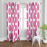 Surfer Girl Pink and Juicy Orange Classic Surfboards Window Curtains -BIGGIE SIZE