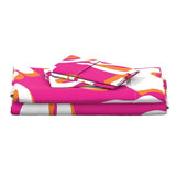 Surfer Girl Pink, Juicy Orange and White Hawaiian Flowers Sheet Set