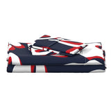 Surfer Red, White and Navy Blue Hawaiian Flowers Sheet Set