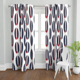 Red, White and Blue Classic Surfboards Window Curtains -BIGGIE SIZE