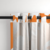 White Hawaiian Flowers on Orange Window Curtains - Extremely Stoked® Eco Beach Luxe Collection - Large Scale