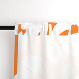 White Hawaiian Flowers on Orange Window Curtains - Extremely Stoked® Eco Beach Luxe Collection - Large Scale