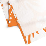 White Hawaiian Flowers on Orange Window Curtains - Extremely Stoked® Eco Beach Luxe Collection - Large Scale