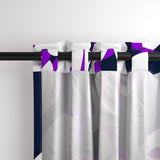 Navy Blue, Purple and White Hawaiian Flowers Window Curtains - Extremely Stoked® Eco Beach Luxe Collection - Large Scale