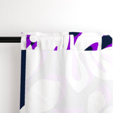 Navy Blue, Purple and White Hawaiian Flowers Window Curtains - Extremely Stoked® Eco Beach Luxe Collection - Large Scale